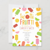 トゥッティフルーティシトラスアイスポップセカンド誕生日 マグネット招待状 (正面)