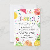 トゥッティフルーティスイートベビーシャワー サンキューカード (正面)
