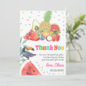 トゥッティフルーティトロピカルフルーツトゥカン誕生日 サンキューカード (スタンド正面)