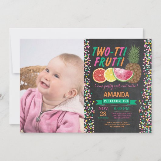 トゥッティフルーティバースデーパーティー招待2日目 招待状 (正面)
