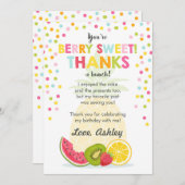 トゥッティフルーティパーティーフルーツバースデーサンキューカード サンキューカード (正面/裏面)