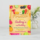 トゥッティフルーティフルーツ誕生日イエロー 招待状 (スタンド正面)