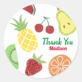 トゥッティフルーティフレッシュサマー誕生日シャワー ラウンドシール