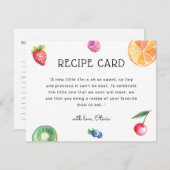 トゥッティフルーティベビーシャワーレシピカード (正面/裏面)