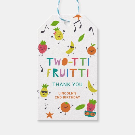 トゥッティフルーティ誕生日カスタムキュートフルーツ ギフトタグ (正面)