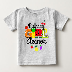 トゥッティフルーティ誕生日ガール ベビーTシャツ