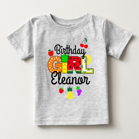 トゥッティフルーティ誕生日ガール ベビーTシャツ (正面)