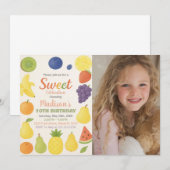 トゥッティフルーティ誕生日招待状 招待状 (正面/裏面)