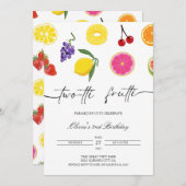 トゥッティフルーティ2nd誕生日招待状フルーツパーティー 招待状 (正面/裏面)