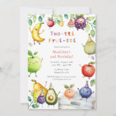 トゥッティ フルッティ キュート フルーツ 2歳の誕生日パーティー 招待状 (正面)