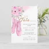 トゥツエレガントバレリーナバレエ少女ベビーシャワー 招待状 (スタンド正面)