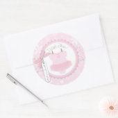 トゥツ水玉模様ジャンパー&ウィンタースノーフレークありがとう ラウンドシール (封筒)