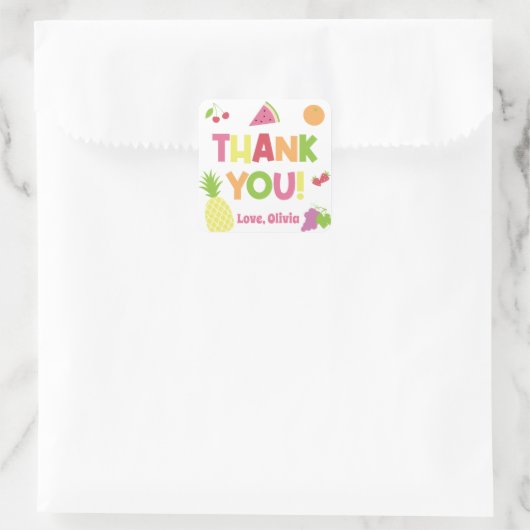 トゥティカラフルフロッティ写真誕生日ありがとう スクエアシール (バッグ)