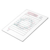 トゥデイズプランパステルピンク&グリーンフローラリース ノートパッド (アングル)