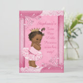 トゥトゥの偽のレース、民族のプリンセスのベビーシャワー 招待状 (スタンド正面)