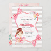 トゥトゥエキサイトバレリーナ誕生日招待状 招待状 (正面/裏面)