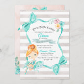 トゥトゥエキシデッドバレリナ誕生日招待状 招待状 (正面/裏面)