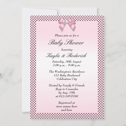 トゥトゥキュートエスニックプリンセス真珠水玉模様 招待状 (裏面)