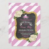 トゥトゥキュートガールバラピンクバレエベビーシャワー招待状 招待状 (正面/裏面)