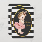 トゥトゥキュートプリンセスバレリストライプーナありがとう 招待状 (正面/裏面)