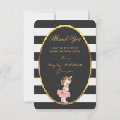 トゥトゥキュートプリンセスバレリストライプーナありがとう 招待状 (裏面)