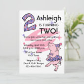 トゥトゥピギー2歳誕生日カスタム招待状 招待状 (スタンド正面)