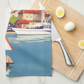 トゥノンレバンフランスのトラベルヨーロッパ キッチンタオル (四つ折り)