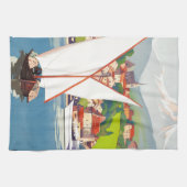 トゥノンレバンフランスのトラベルヨーロッパ キッチンタオル (横)