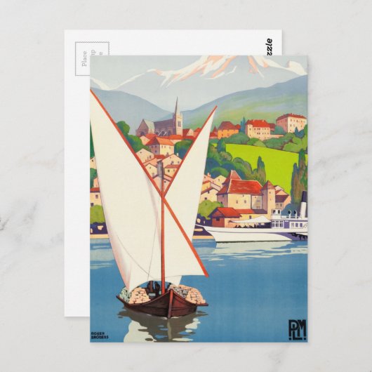 トゥノンレバンフランスのトラベルヨーロッパ ポストカード (正面/裏面)