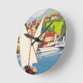 トゥノンレバンフランスのトラベルヨーロッパ ラウンド壁時計 (傾斜)