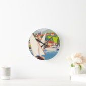 トゥノンレバンフランスのトラベルヨーロッパ ラウンド壁時計 (ホーム)