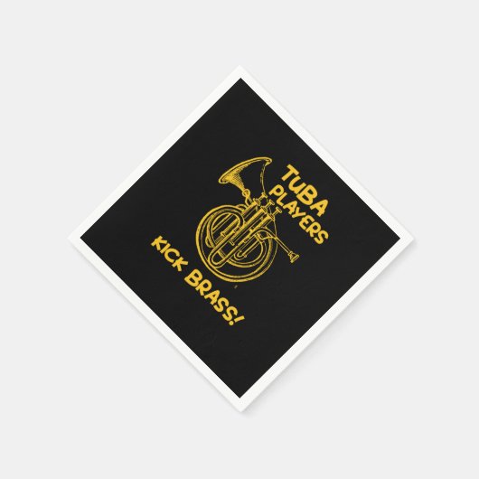 トゥバおもしろいプレーヤーキック真鍮ミュージシャンミュージックイン スタンダードカクテルナプキン (角)