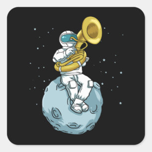 トゥバギフト宇宙飛行士マーチングバンド音楽スーサフォン スクエアシール