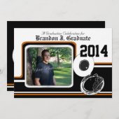 トゥバマーチングバンド卒業写真オレンジ 招待状 (正面/裏面)