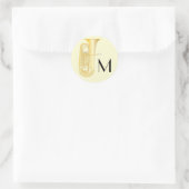 トゥバミュージシャンバンド先生クラシックラウンドステッカー ラウンドシール (バッグ)