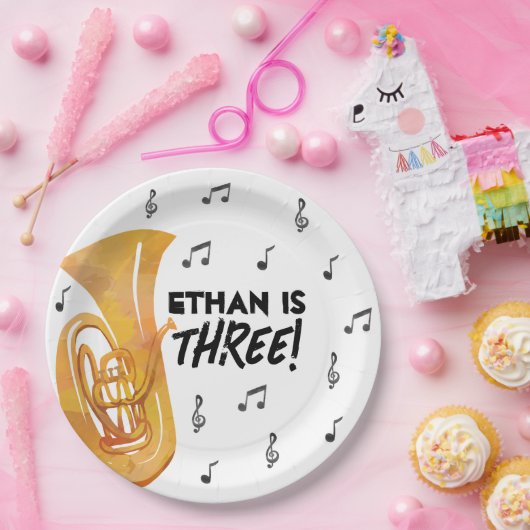 トゥバミュージックテーマバースデーパーティー紙プレート ペーパープレート (パーティー)