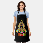 トゥバメリークリスマスツリークリスマスライト周りM エプロン (着用した状態)