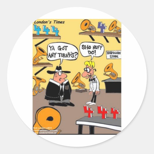 トゥバ得ー4s?チューバおもしろいギフトカードTeeマグカップなど ラウンドシール (正面)