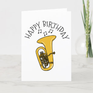 トゥバ誕生日カードチューバーストブラスミュージシャン サンキューカード