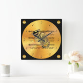 トゥバ~音楽をシート化~金ゴールド~を録音 スクエア壁時計 (ホーム)