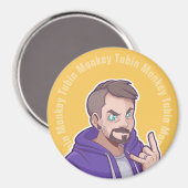 トゥビンモンキーフード付きスウェットシャツロゴ マグネット (正面/裏面)