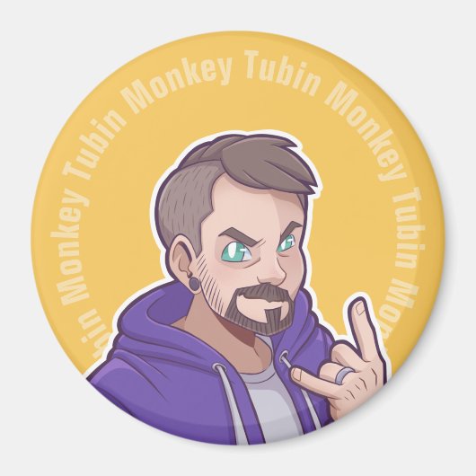 トゥビンモンキーフード付きスウェットシャツロゴ マグネット (正面)