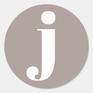 トゥペモノグラムのブラウンのミニマルイニシャル ラウンドシール