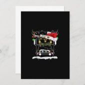 トゥメリークリスマス消防車の衣装トナカイさん 招待状 (正面/裏面)