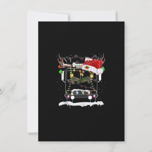 トゥメリークリスマス消防車の衣装トナカイさん 招待状 (正面)