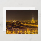 トゥリンのパノラマとモルAntonellianaの夜 ポストカード (正面/裏面)