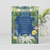 トゥリンライツブルーフローラガーデンブライダルシャワー 招待状 (スタンド正面)