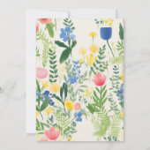 トゥリンライツブルーフローラガーデンブライダルシャワー 招待状 (裏面)