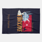 トゥルキイェイイスタンブールヴィンテージ国旗トルコ土産 キッチンタオル (横)