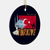 トゥルキイェイイスタンブールヴィンテージ国旗トルコ土産 セラミックオーナメント (右)